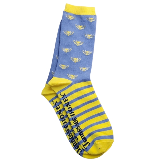 Jack Daniels Tennessee Honey Blue and Yellow Socks with Bees. NWOT - Picture 2 of 7
